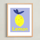 "My Fruity Family I" - Art Print in Light Purple by Marta Crea - Framed