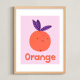"My Fruity Family II" - Art Print in Light Pink by Marta Crea - Framed