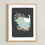 "little duck pond" - Art Print in Twilight by Karidy Walker - Framed