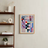 "Checker Madness" - Art Print in Marine Blue by Krissy Callahan - In a Room