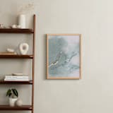 "Cloud Mountains" - Art Print in Blue Green by Shraddha Dharia - In a Room