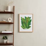 "Banana Leaf Bouquet" - Art Print in Tropical Green by Madeline Trait - In a Room