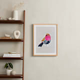 "Stay 1" - Art Print in Pashmina, pink, ink and mustard by Victoria Johnson - In a Room
