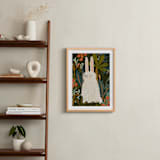 "Bunny Jungle" - Art Print in Forest Green by SALLY MURPHY - In a Room