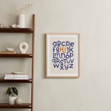 "Hi from the Alphabet" - Art Print in Indigo by Krissy Callahan - In a Room