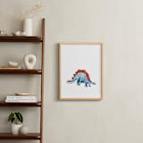 "Watercolor Dino Party Stegosaurus" - Art Print in Capri by Rachel Getz - In a Room