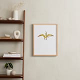 "Watercolor Dino Party Pterodactyl" - Art Print in Canary by Rachel Getz - In a Room