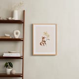 "fox with flowers" - Art Print in Tan by Vivian Yiwing - In a Room
