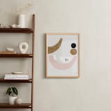 "The Balancing 2" - Art Print in Taupe and salmon by Francesca Iannaccone - In a Room