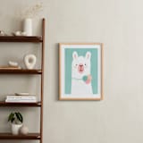 "Little Llama" - Art Print in Teal by iamtanya - In a Room