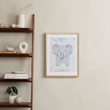 "Elephant Portrait" - Art Print in Calm Blue by Carolyn MacLaren - In a Room