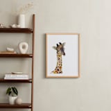 "Baby Animal Friends: Giraffe" - Art Print in Brown Giraffe Spots by Jieun K Rasband - In a Room