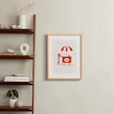 "Hot Dog Cart" - Art Print in Red by Itsy Belle Studio - In a Room