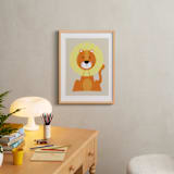 "Mr. Lion" - Art Print in Sand by Ashlee Townsend - In a Room