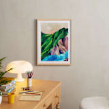 "Two Explorers I" - Art Print in Emerald Green by Mojca Dolinar - In a Room