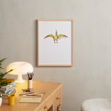 "Watercolor Dino Party Pterodactyl" - Art Print in Canary by Rachel Getz - In a Room