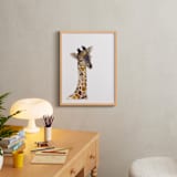"Baby Animal Friends: Giraffe" - Art Print in Brown Giraffe Spots by Jieun K Rasband - In a Room