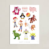 "Andy's Toys from Disney and Pixar's Toy Story" - Personalized Art Print in Candy by Rebecca Smith - Unframed