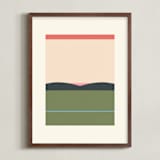 "Horizons Set 3" - Art Print in Grass Green by Roseanne Kenny - Framed