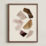 "Compositional Shapes 2" - Art Print in Leather by Melanie Severin - Framed
