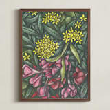 "Mediterranean Bush" - Art Print in Merlot by Cecilia Battaini - Framed