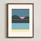 "Horizons Set 2" - Art Print in Beach Bliss Blue by Roseanne Kenny - Framed