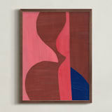 "Dreaming in Blue I" - Art Print in Beautiful Burgundy by cyrille gulassa - Framed