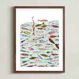 "Snapshot of a party in the sea" - Art Print in colorful neutral by Bethania Lima - Framed