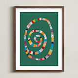 "Whirl of Colors" - Art Print in Shamrock Green by Alisa Galitsyna - Framed