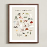 "The great outdoors alphabet" - Art Print in Nature by Maja Cunningham - Framed
