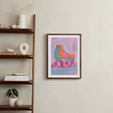 "Roller Skater Joy" - Art Print in Bubblegum Pink by Lucrecia Caporale - In a Room