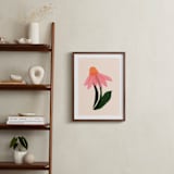 "Coneflower Collage" - Art Print in Melon by Carrie Moradi - In a Room