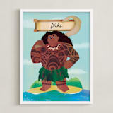 "Maui the Wayfinder from Disney's Moana" - Personalized Art Print in Deep Sea by Lori Wemple - Framed