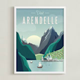 "Visit Arendelle" - Art Print in Glacier by Erica Krystek - Framed