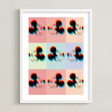 "3D Mickey Mouse" - Art Print in Sherbet by Emanuela Carratoni - Framed