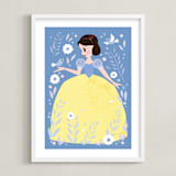 "Enchanted Snow White" - Art Print in Bluebird by Angela Thompson - Framed