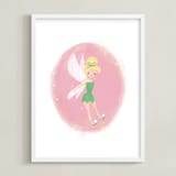 "Tink Flies" - Art Print in Blush by Itsy Belle Studio - Framed