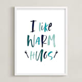 "Warm Hugs" - Art Print in Winter Pine by Erica Krystek - Framed