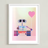 "Wall-e in technicolor" - Art Print in Pink by Maja Cunningham - Framed