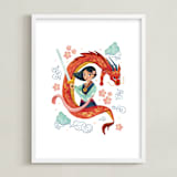 "Warrior Princess Mulan" - Art Print in Dragon by curiouszhi - Framed
