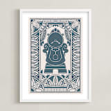 "Cogsworth from Disney's Beauty And The Beast " - Art Print in Porcelain by Katharine Watson - Framed