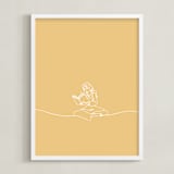 "Lost In A Book From Disney's Beauty and the Beast" - Art Print in Buttermilk by Britt Mills - Framed