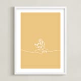 "Lost In A Book From Disney's Beauty and the Beast" - Art Print in Buttermilk by Britt Mills - Framed