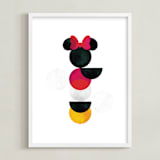 "Disney Minimalist Minnie Mouse" - Art Print in Coal by Anna Joseph - Framed