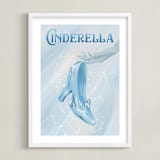 "Disney's Cinderella Glass Slipper" - Art Print in Glass by Leah Bisch - Framed