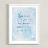 "Disney's Cinderella Magic Quote" - Art Print in Blue by Leah Bisch - Framed
