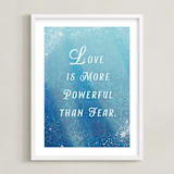 "Disney's Elsa Love Quote" - Art Print in Ice by Leah Bisch - Framed