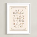 "Disney's Pooh Alphabet" - Art Print in Beige by Teju Reval - Framed
