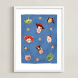 "Disney Pixar's Toy Story Stars" - Art Print in Blue by Dani Lugato - Framed