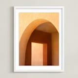 "Day to Day 1" - Art Print in Warm Peachy Yellow by Lisa Sundin - Framed
